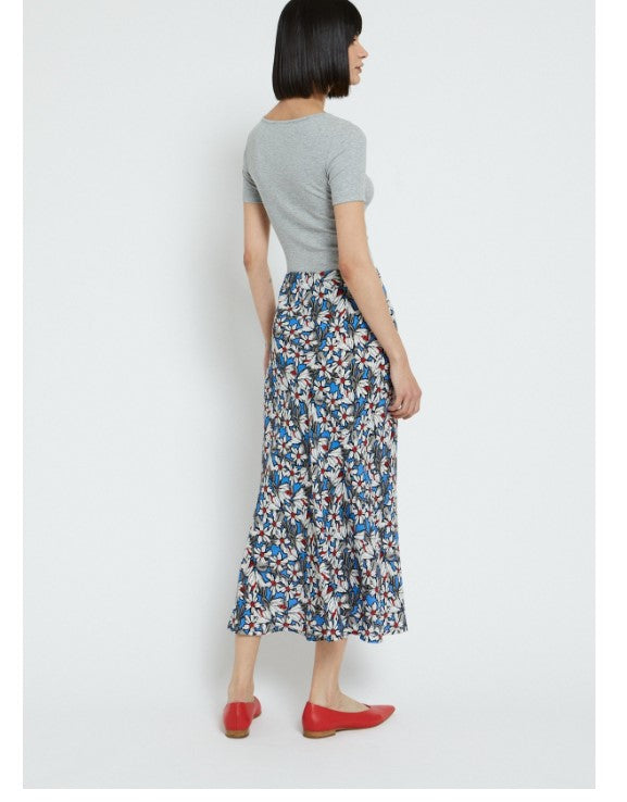 Printed viscose long skirt