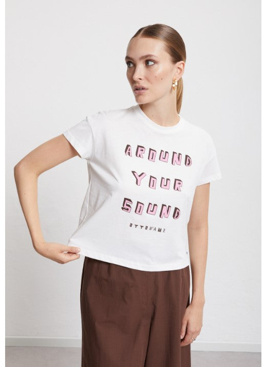 Cotton T-shirt with "Around your sound"print