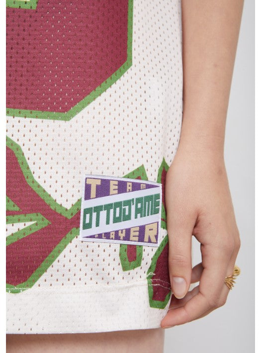 Over size printed T-shirt with contrast coller,sporty inspiration