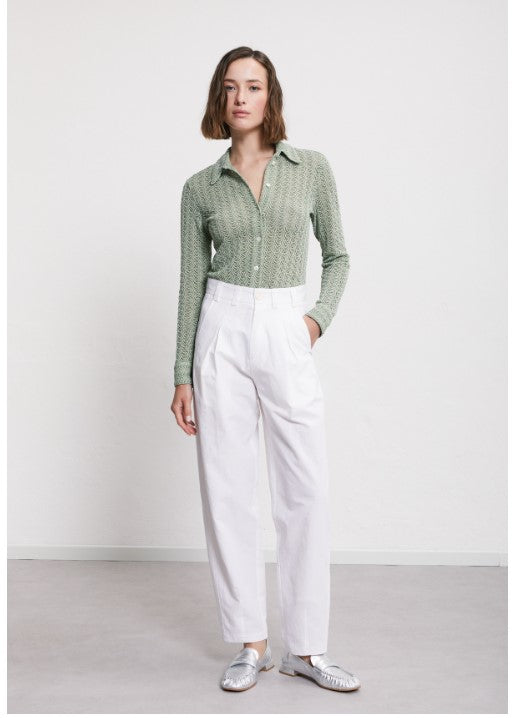 Cotton shirt with straight hem