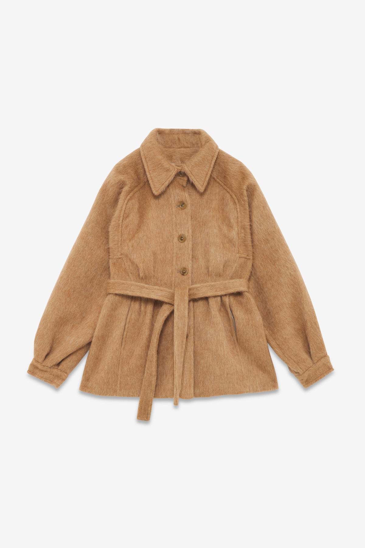 Belted wool-blend jacket