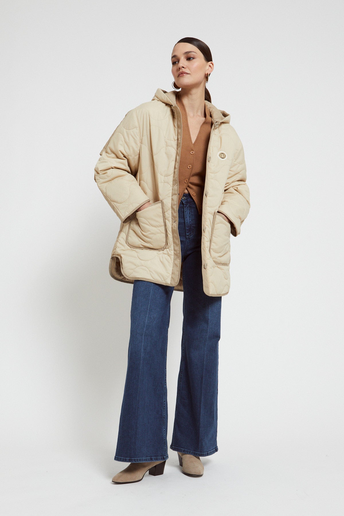Fake down short coat