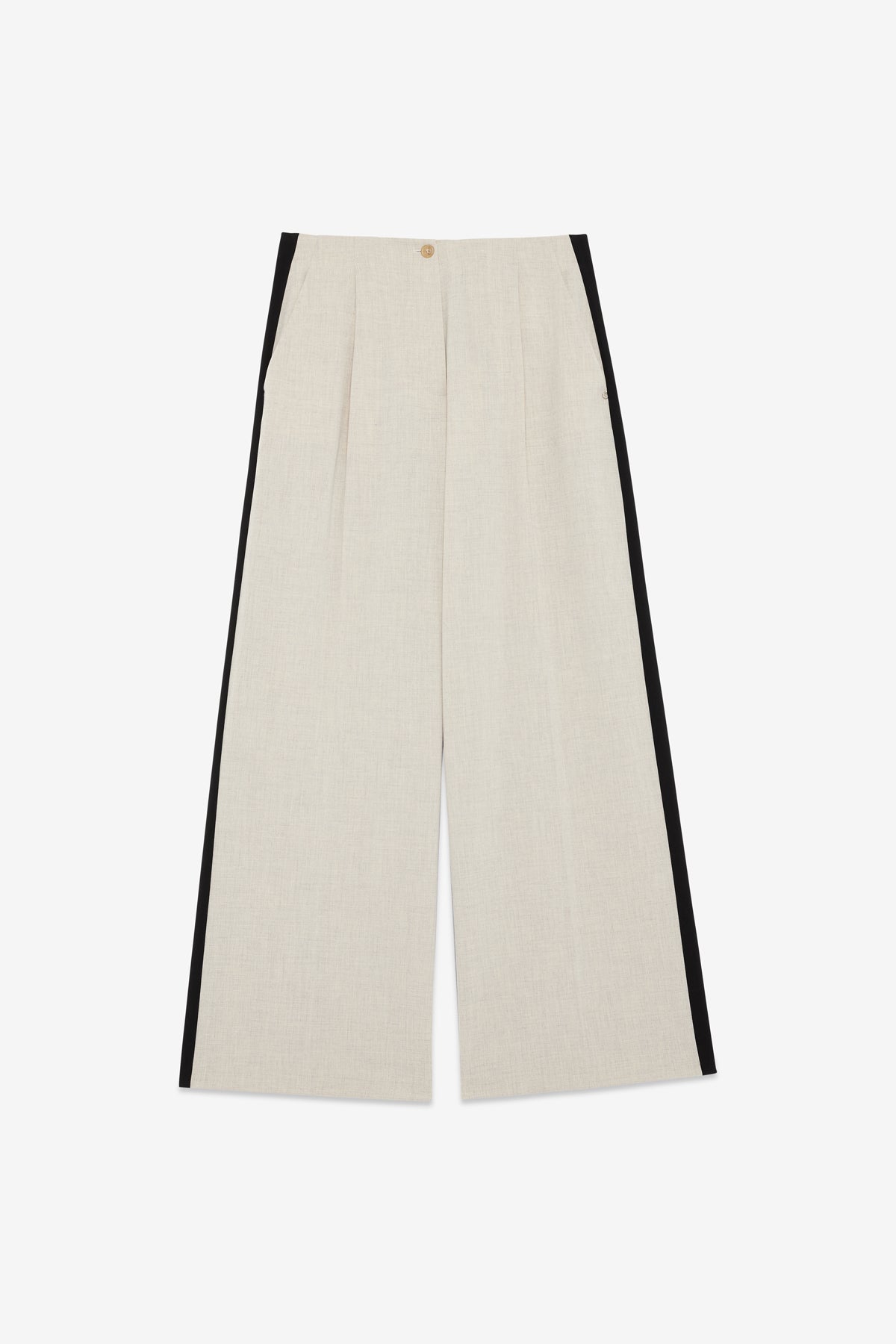 Trousers with contasting side stripes