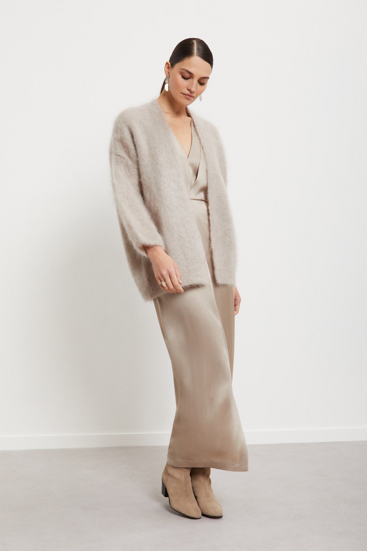 Fluffy mohair wool kimono cardigan