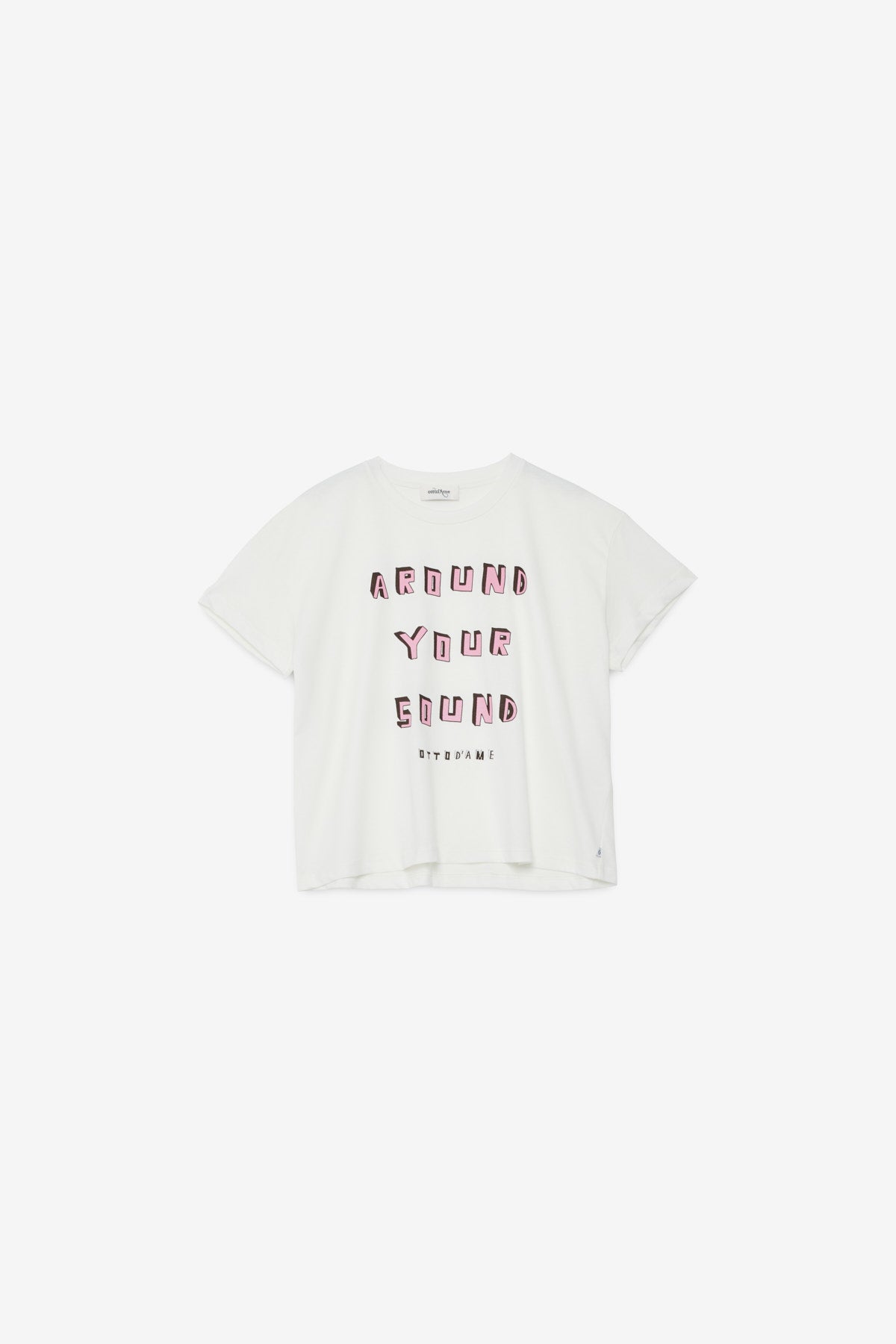 Cotton T-shirt with "Around your sound"print