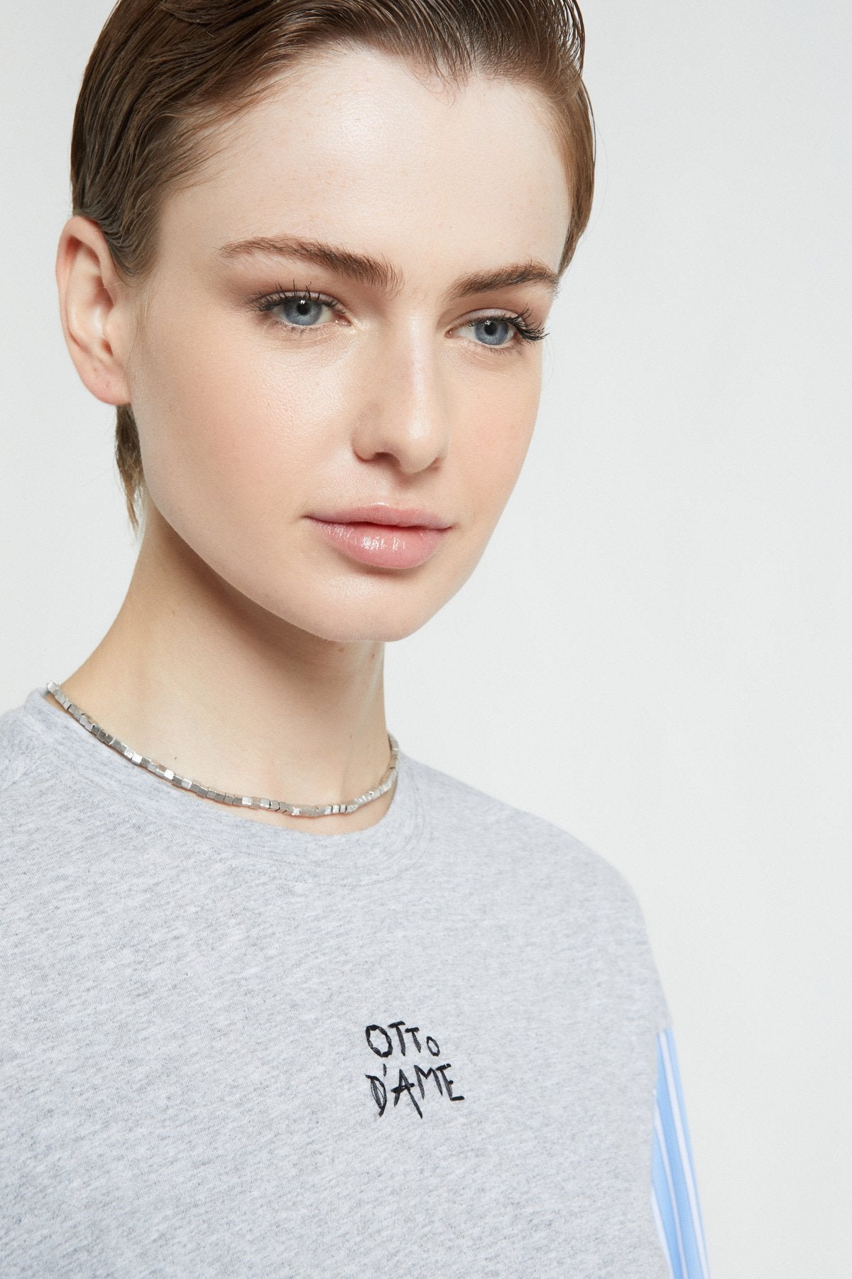 Top in pure cotton jersey with poplin inserts