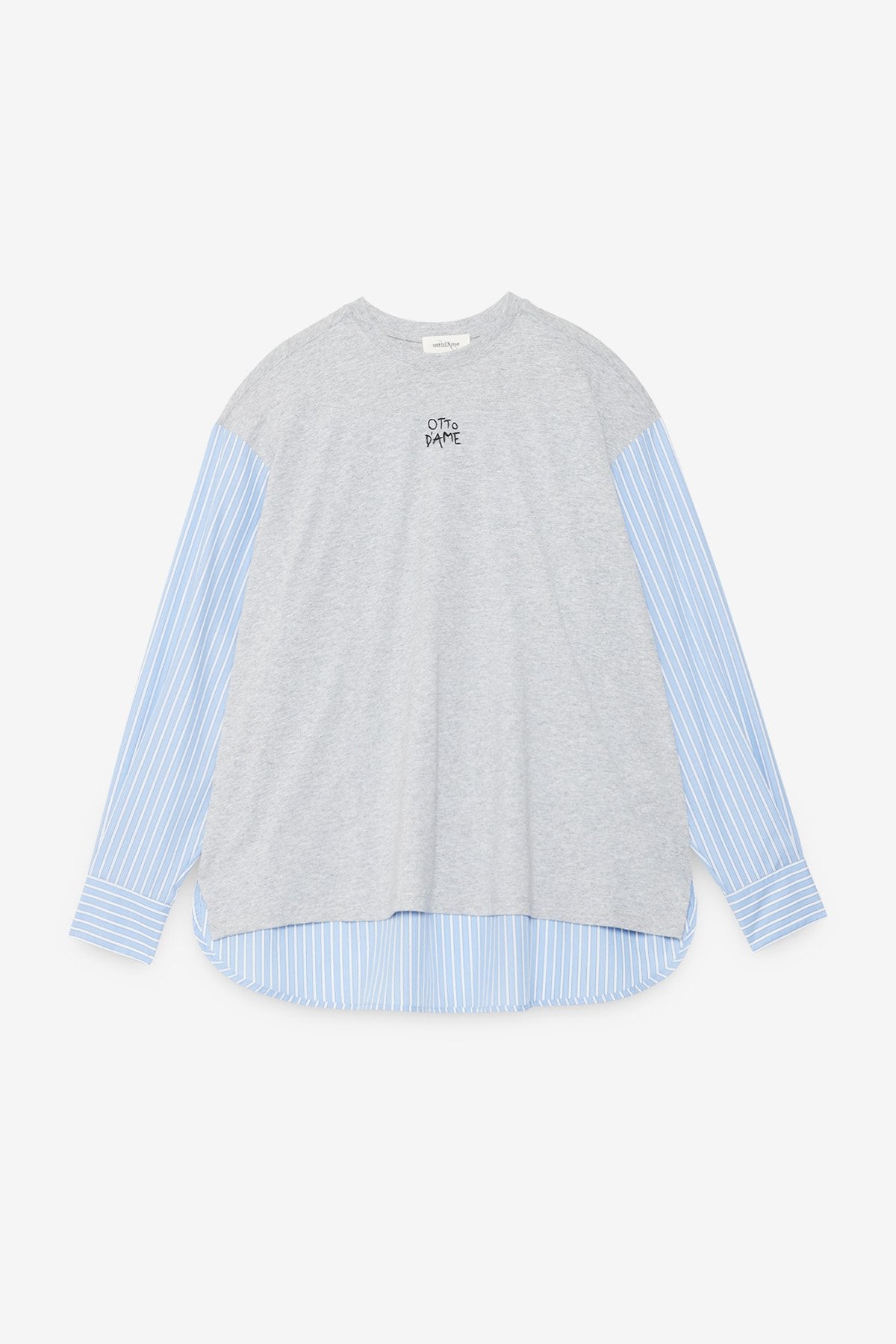 Top in pure cotton jersey with poplin inserts