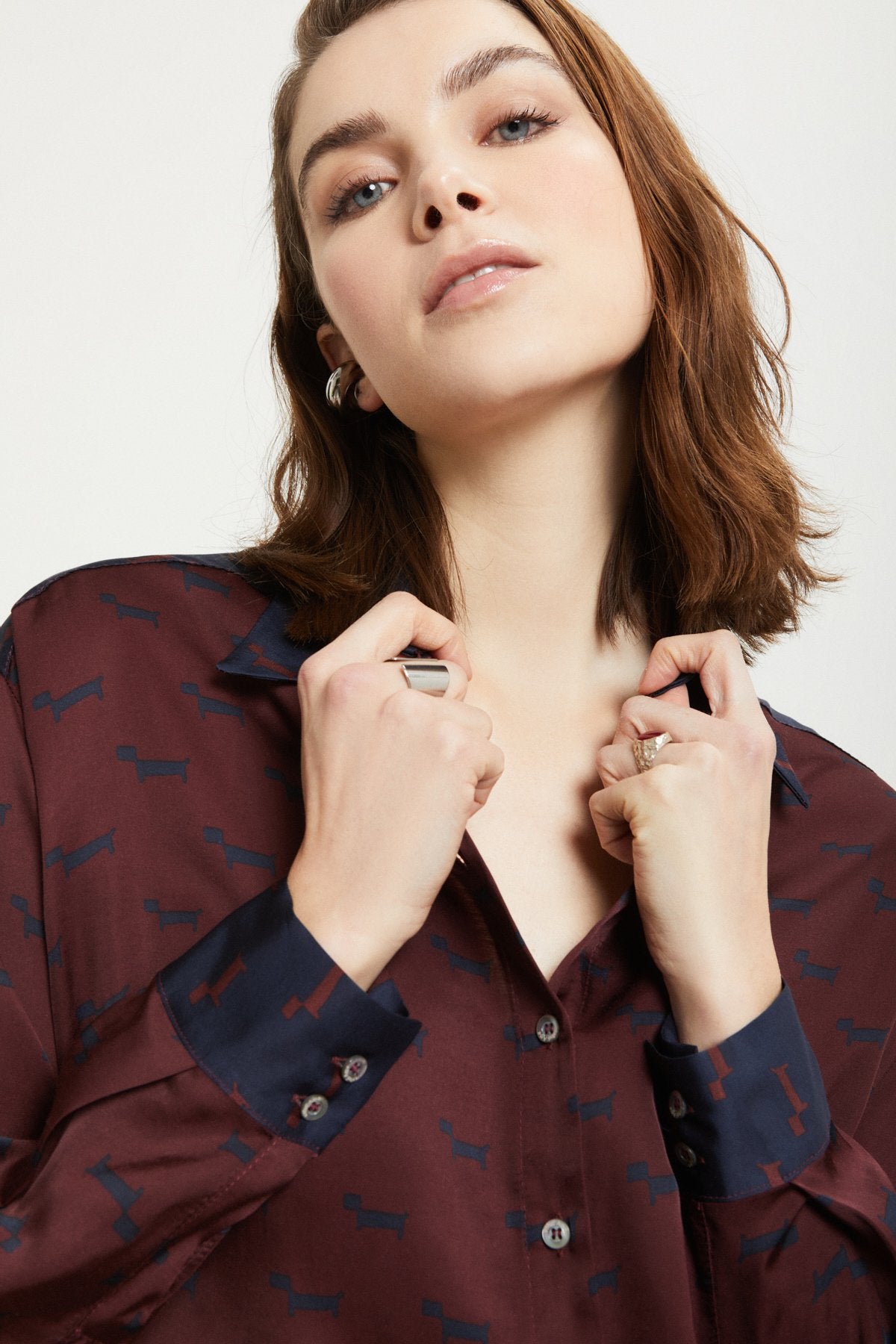 Viscose shirt in printed pure viscose