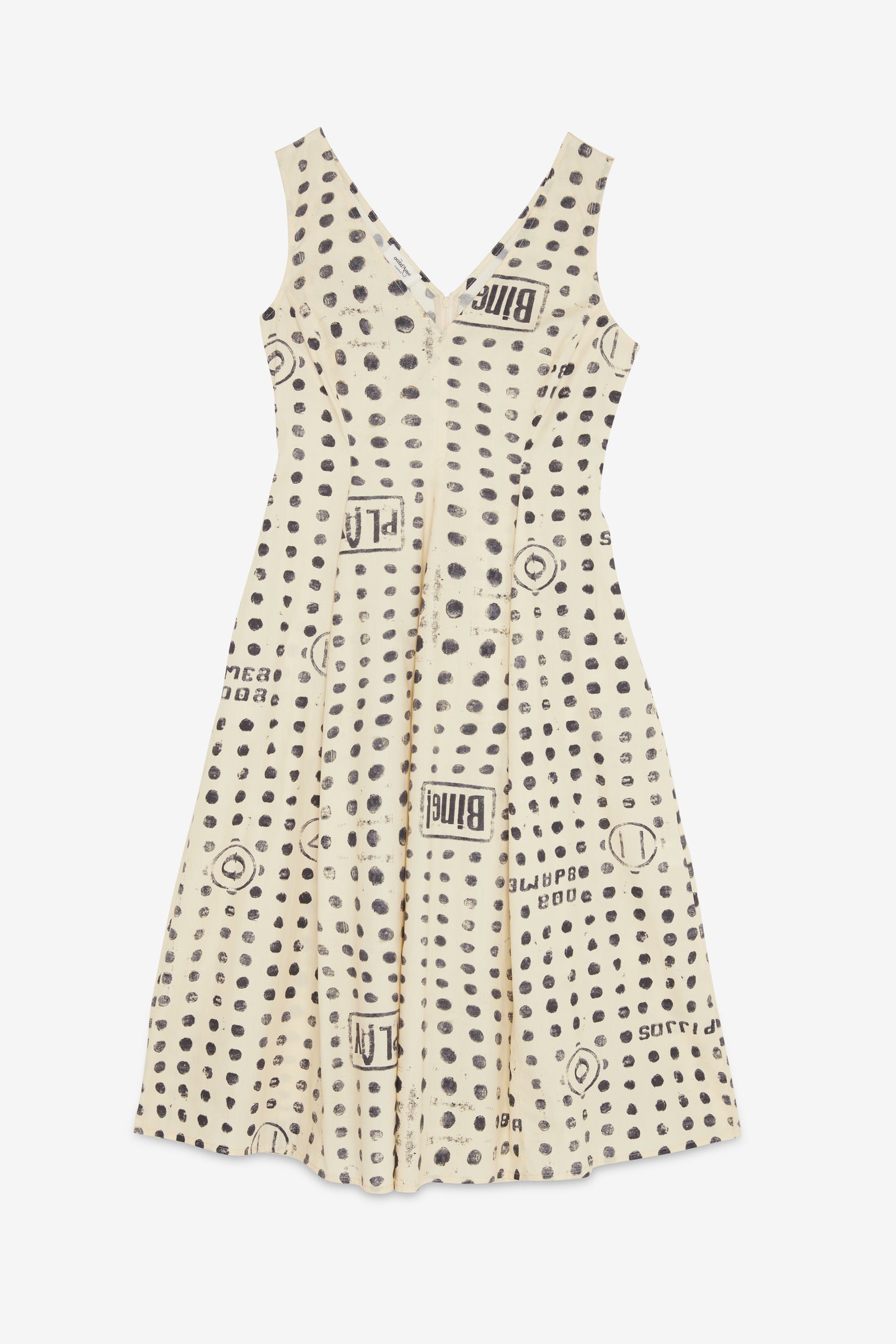 100% printed cotton midi dress with poodle skirt