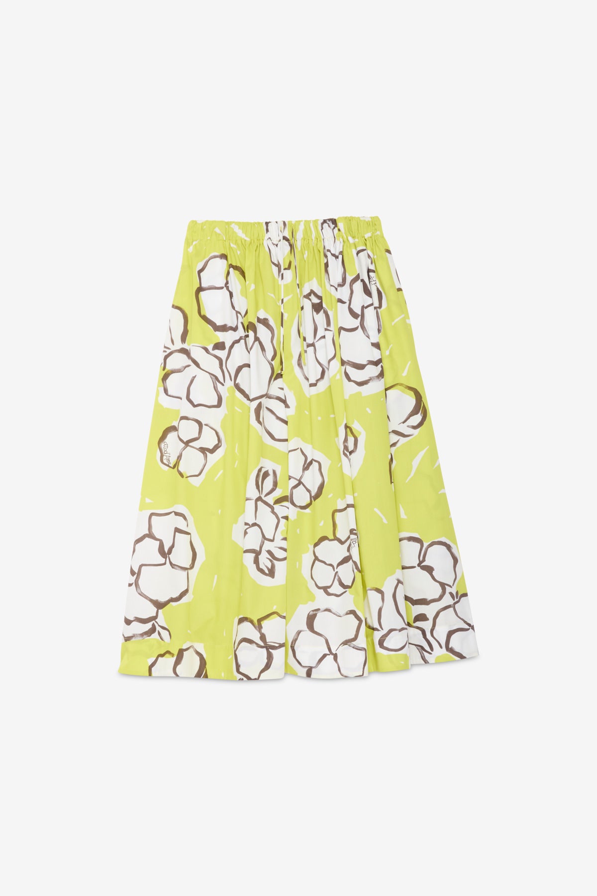 Pleated poplin skirt