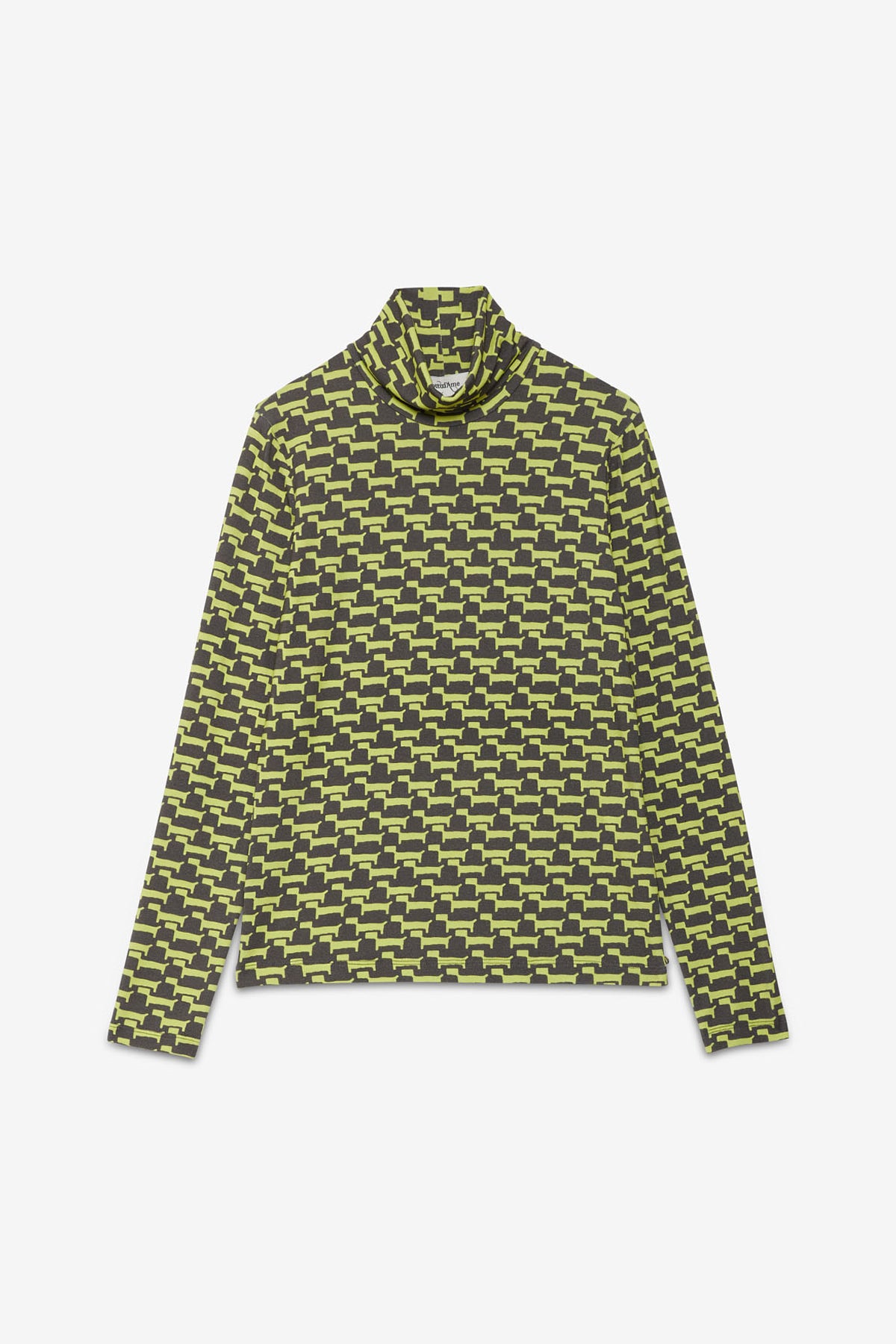 Printed stretch pure viscose turtleneck sweater