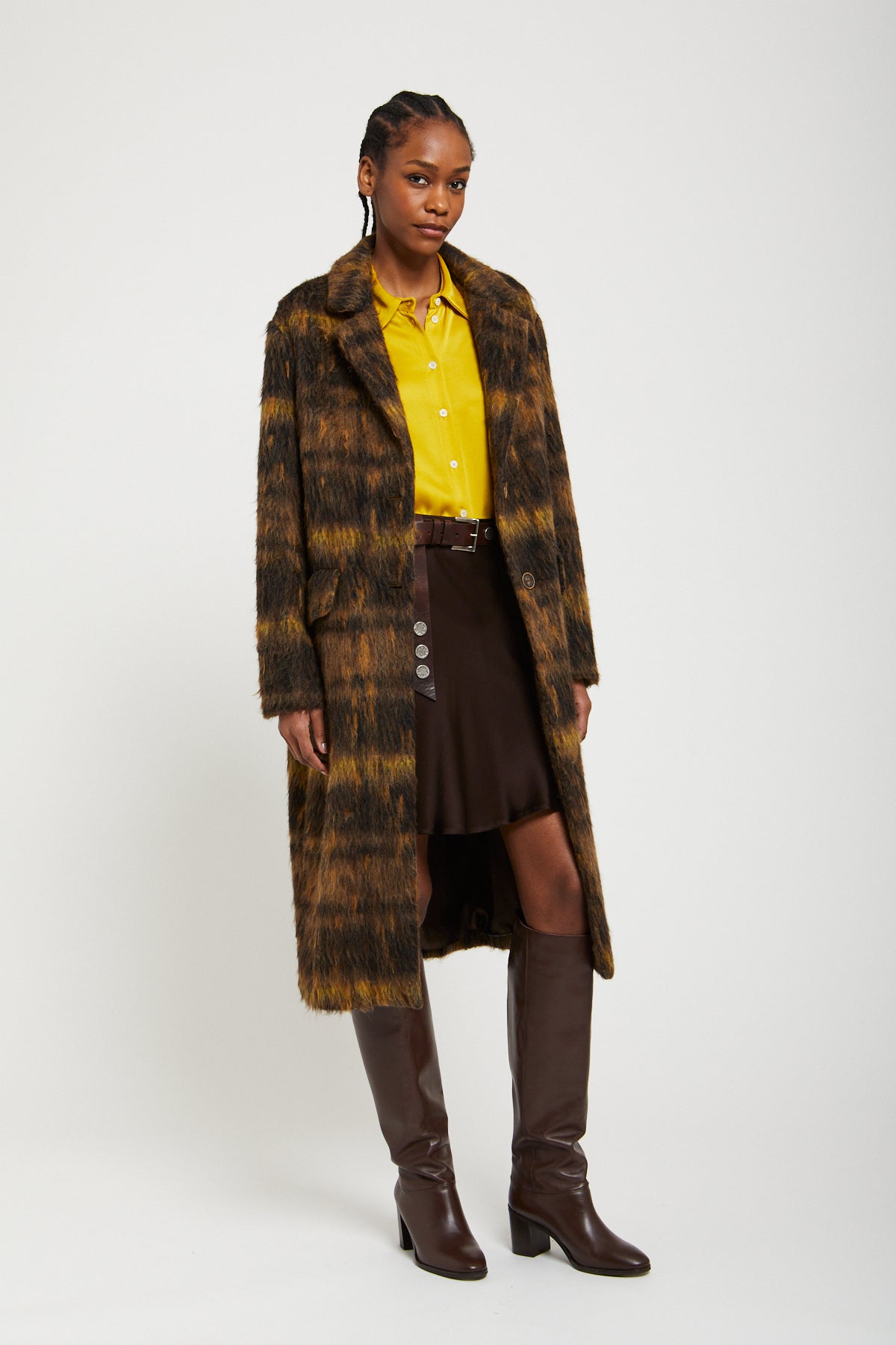 Wool Blend Alpaca Midi Coat