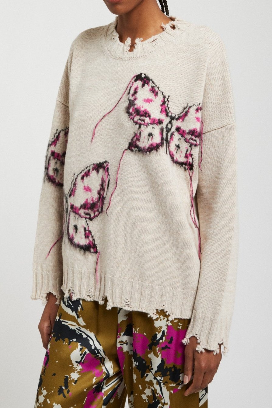 Butterfly wool blend knit