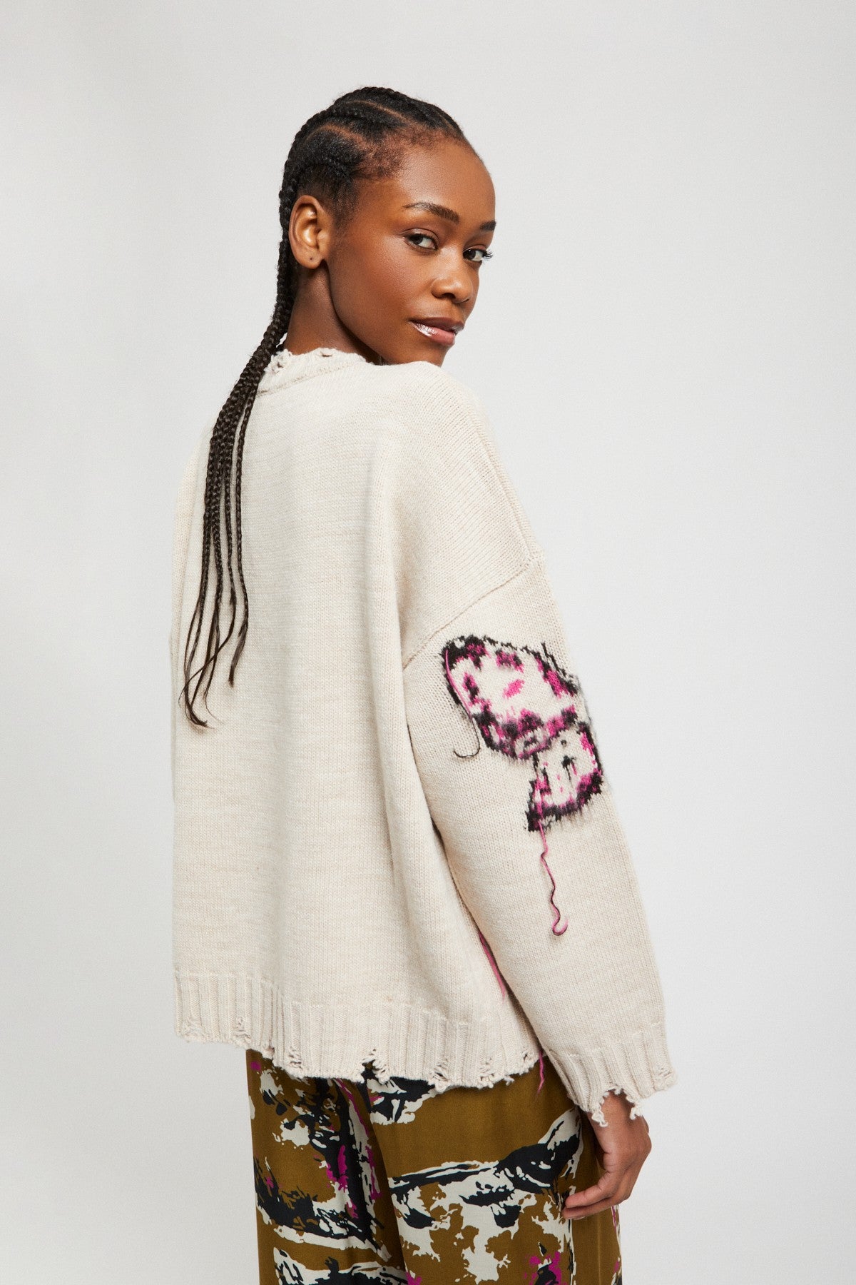 Butterfly wool blend knit