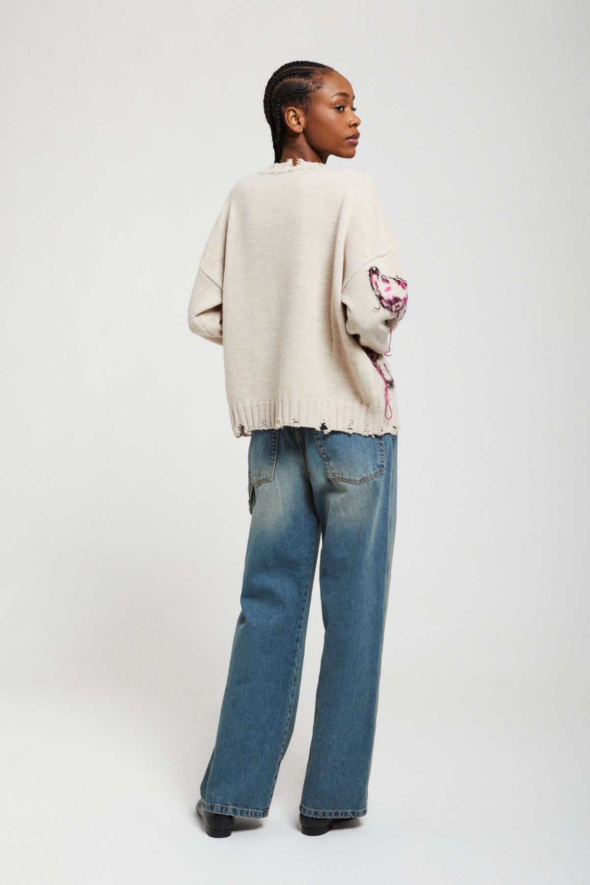 Butterfly wool blend knit