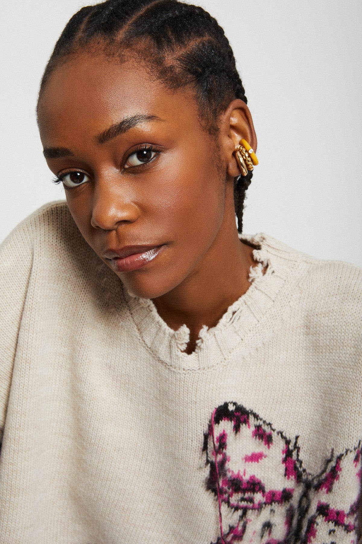 Butterfly wool blend knit