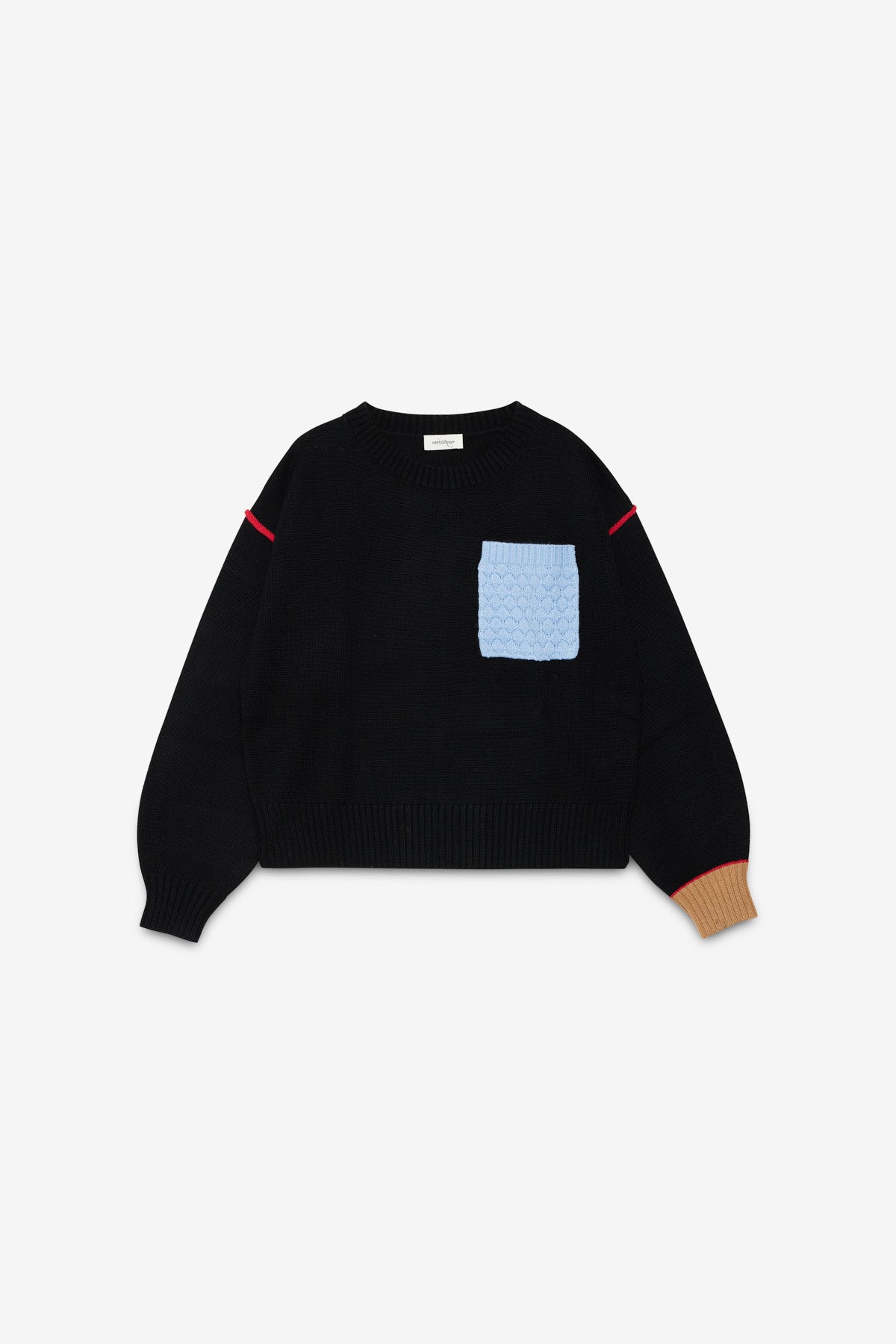 Wool blend sweater with contrast details
