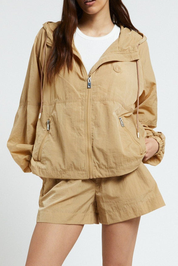 Ultralight K-way with zip,hood and drawstring