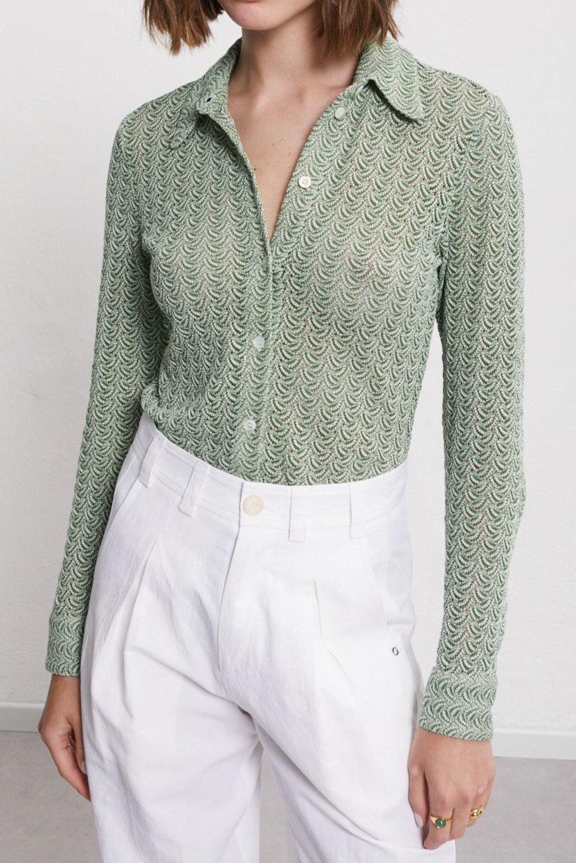 Cotton shirt with straight hem