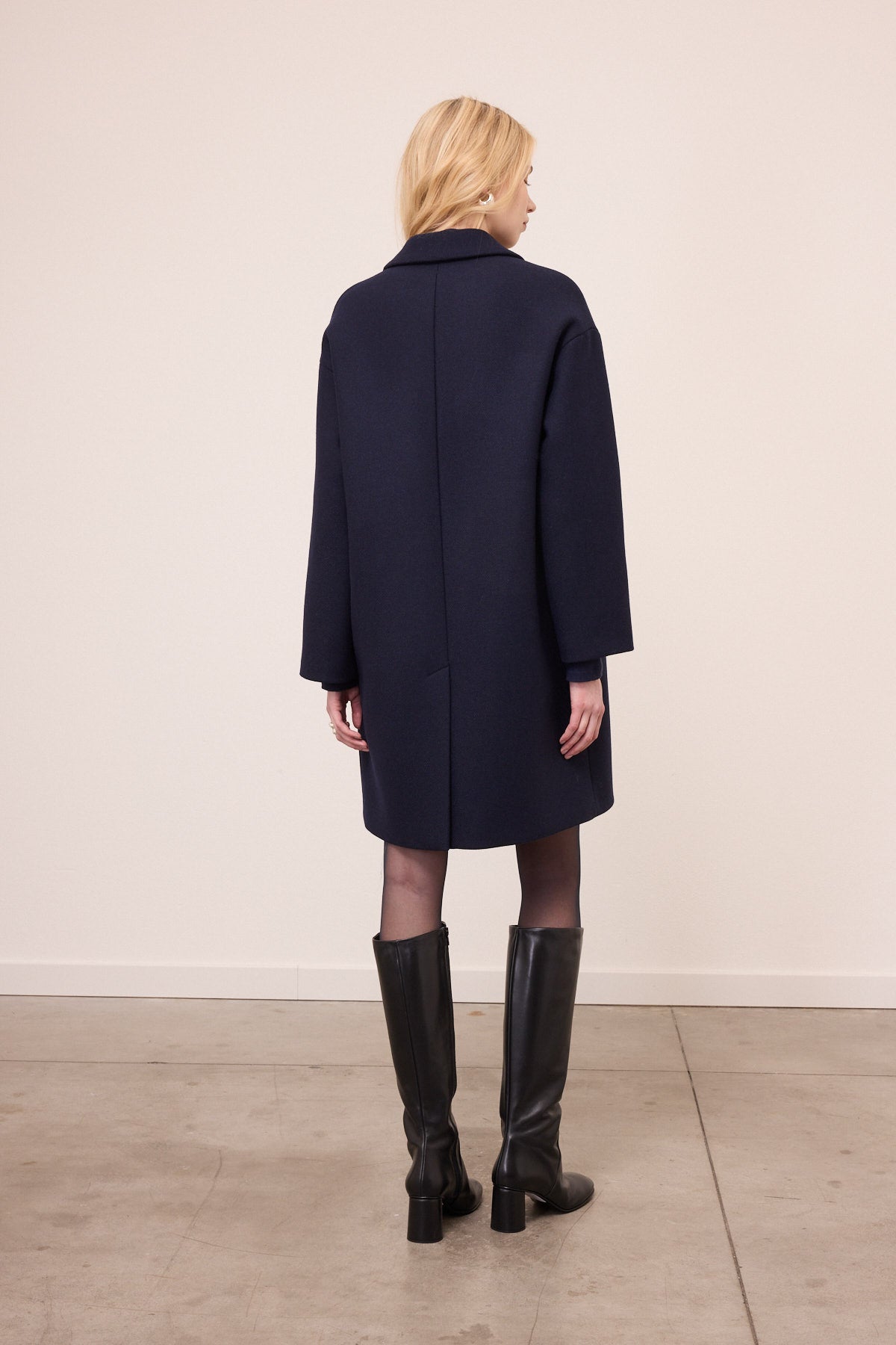 wool blend midi coat