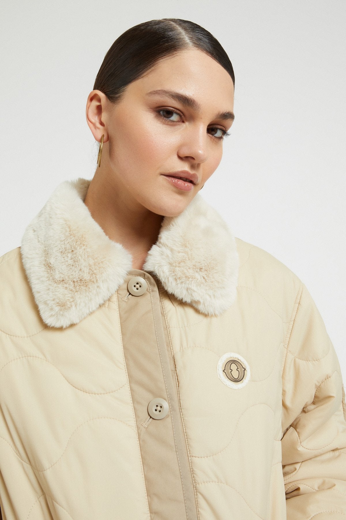 Fake down short coat