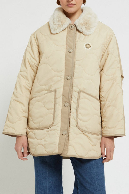 Fake down short coat