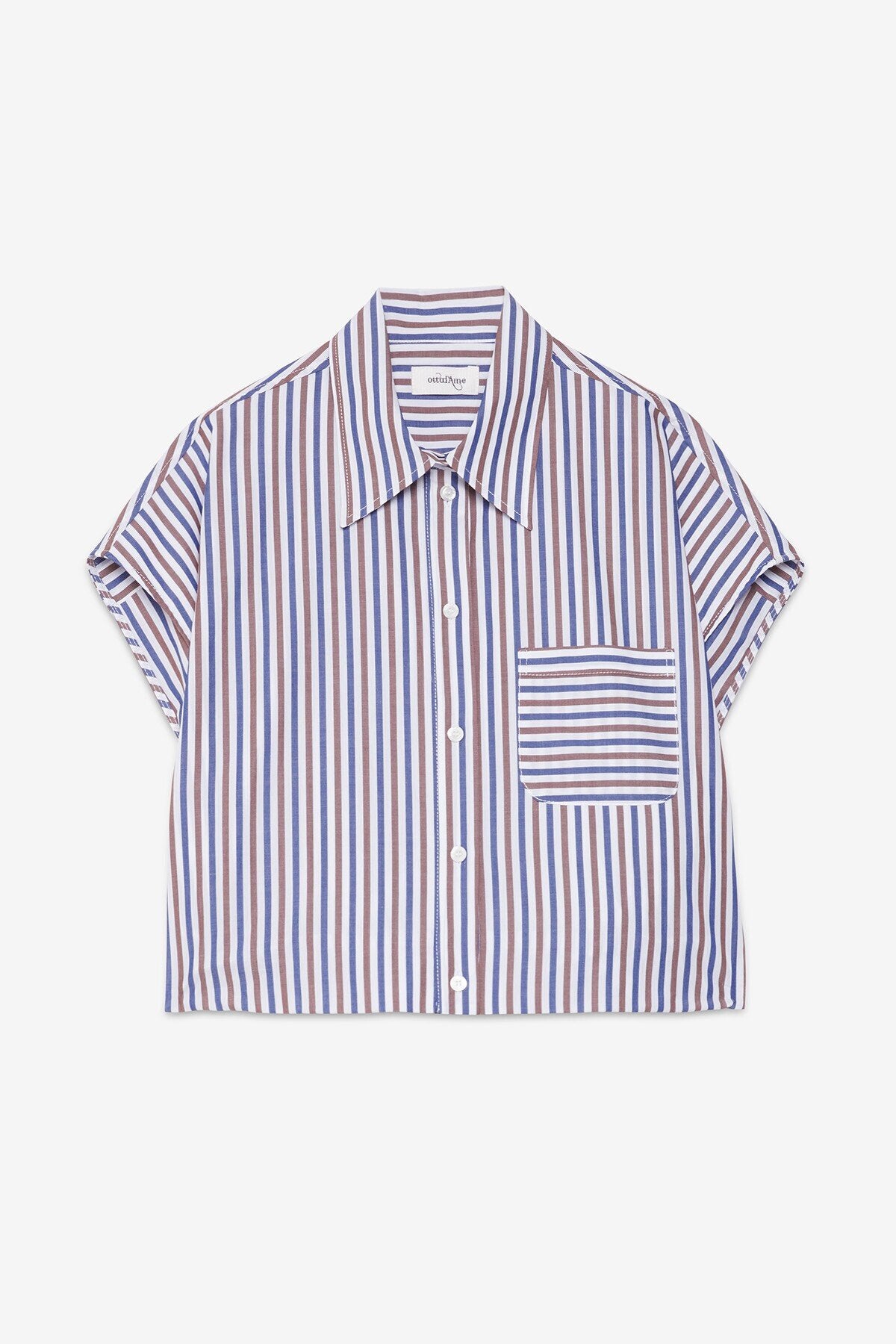 Cropped balloon-effect shirt