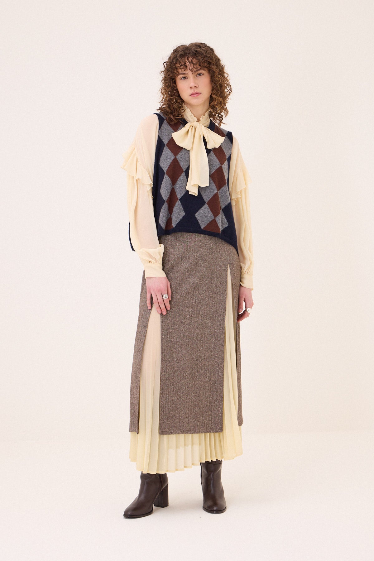 wool blend argyle kint