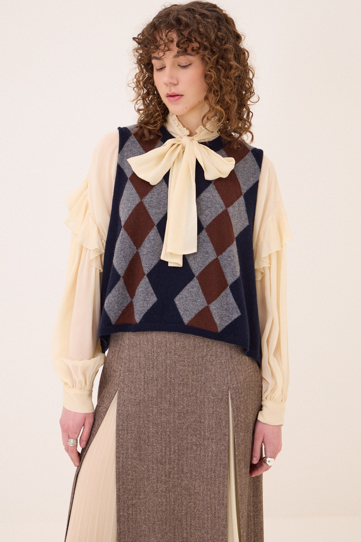 wool blend argyle kint