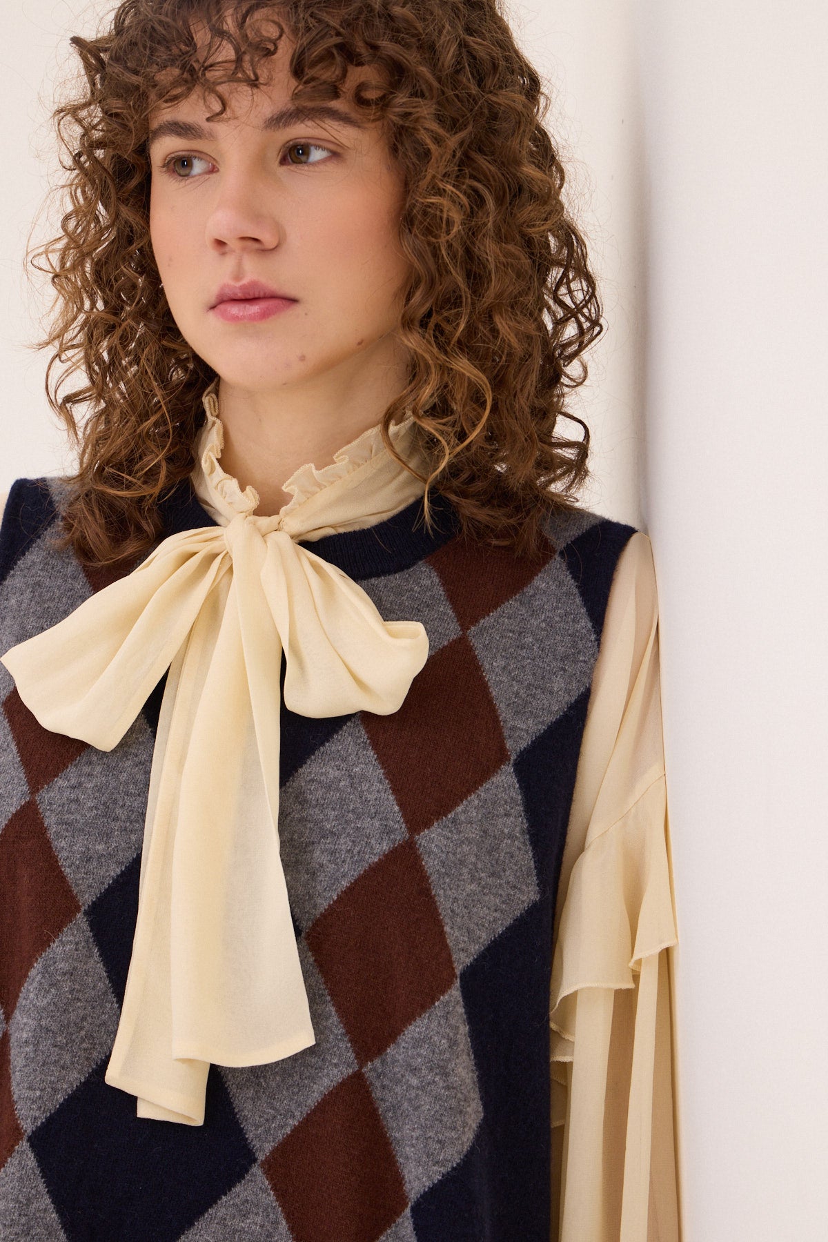 wool blend argyle kint