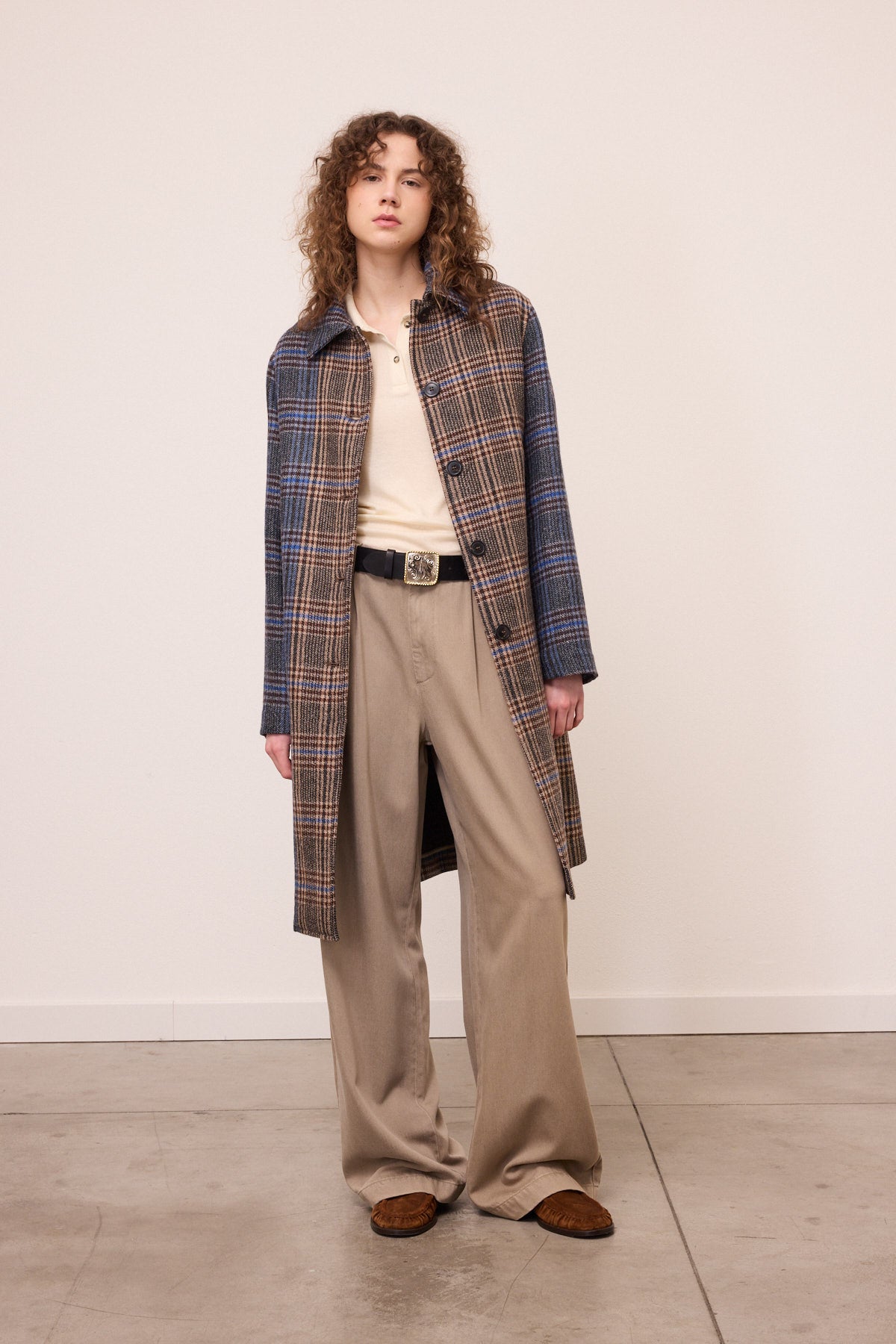 wool blend midi coat