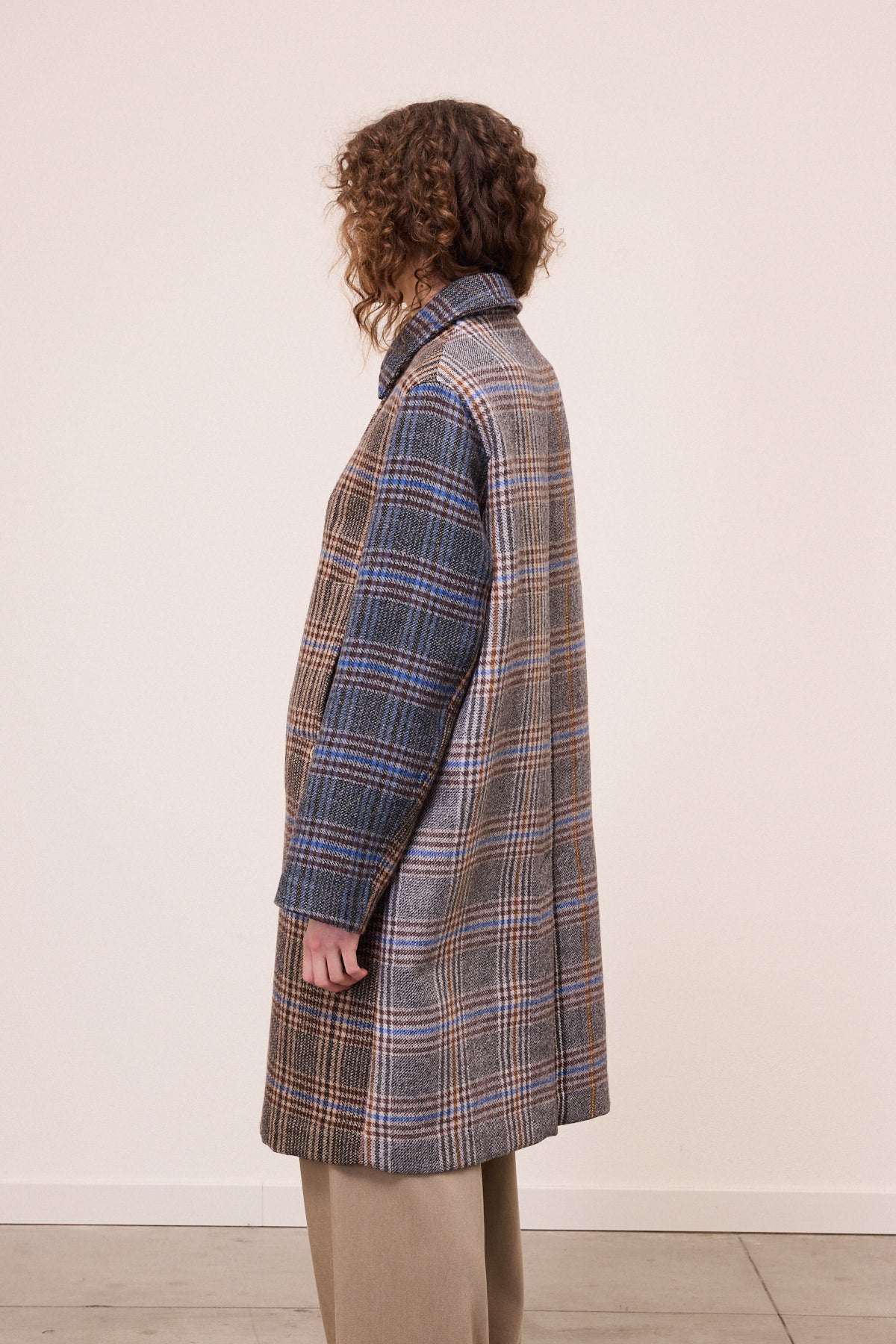 wool blend midi coat