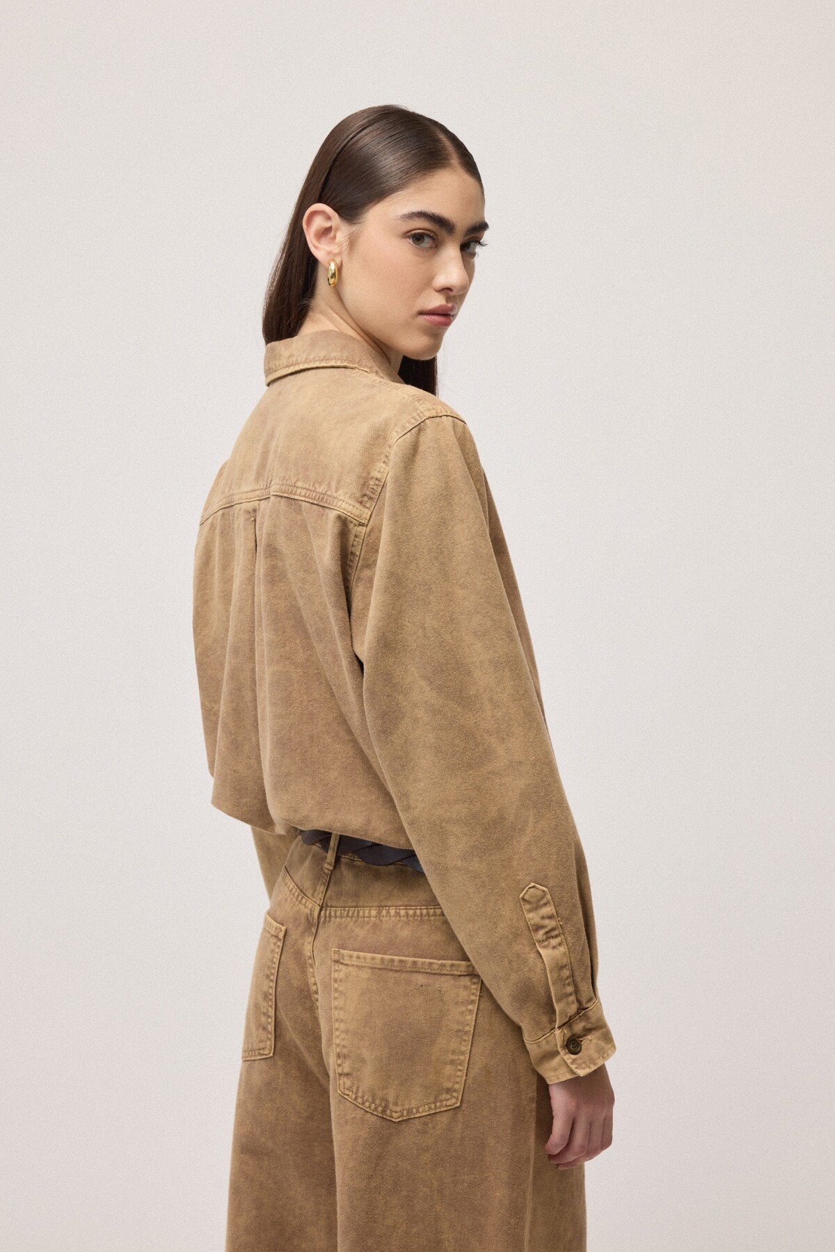 Vintage-effect denim shirt