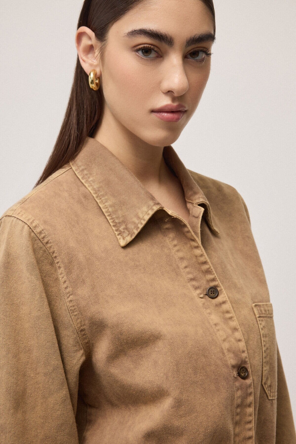 Vintage-effect denim shirt