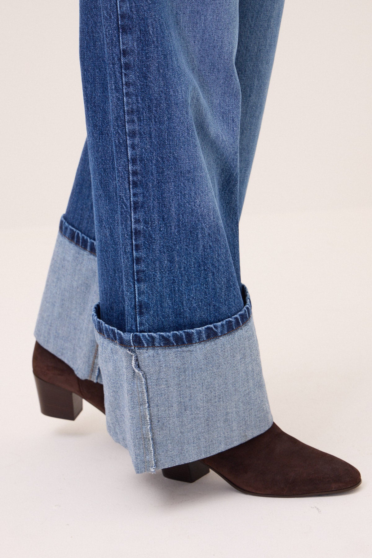 cuffed denim pants