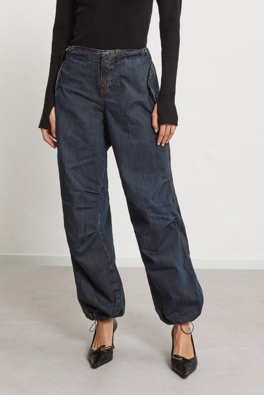 Vintage drawstring cargo jeans