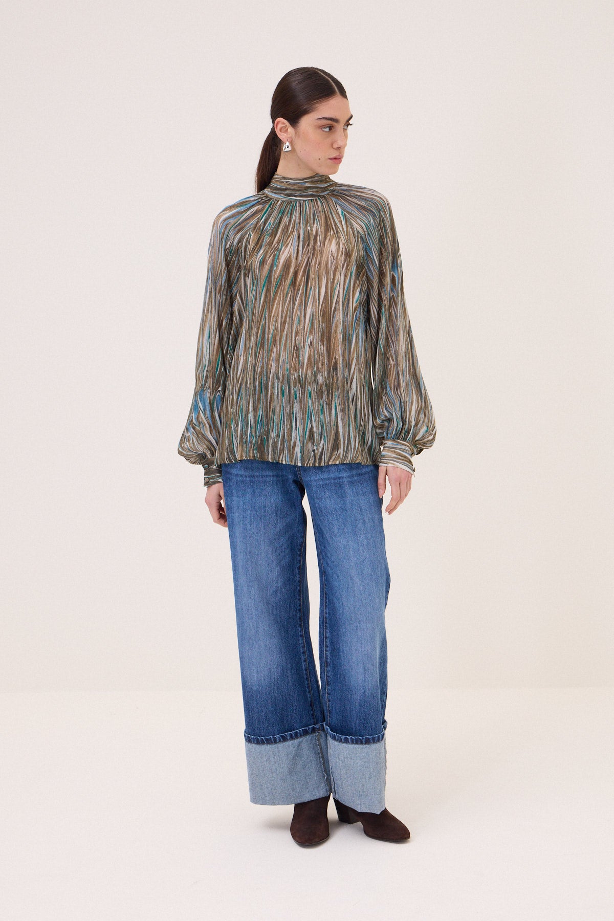 graphic viscose blouse