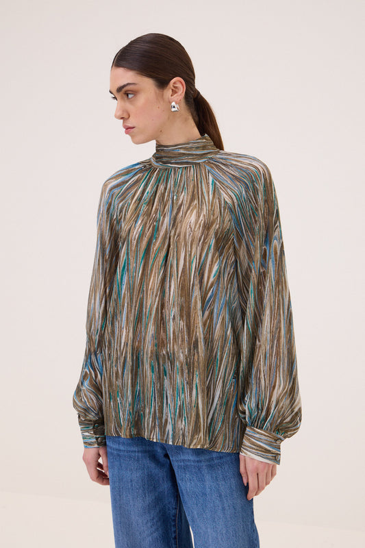 graphic viscose blouse