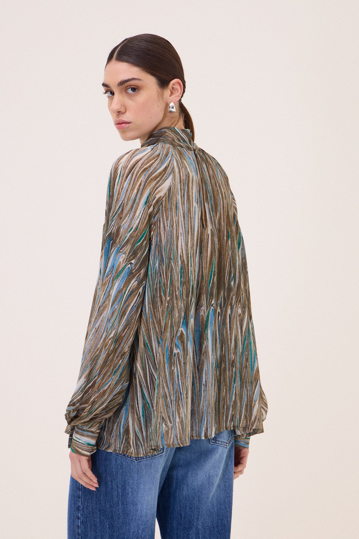 graphic viscose blouse