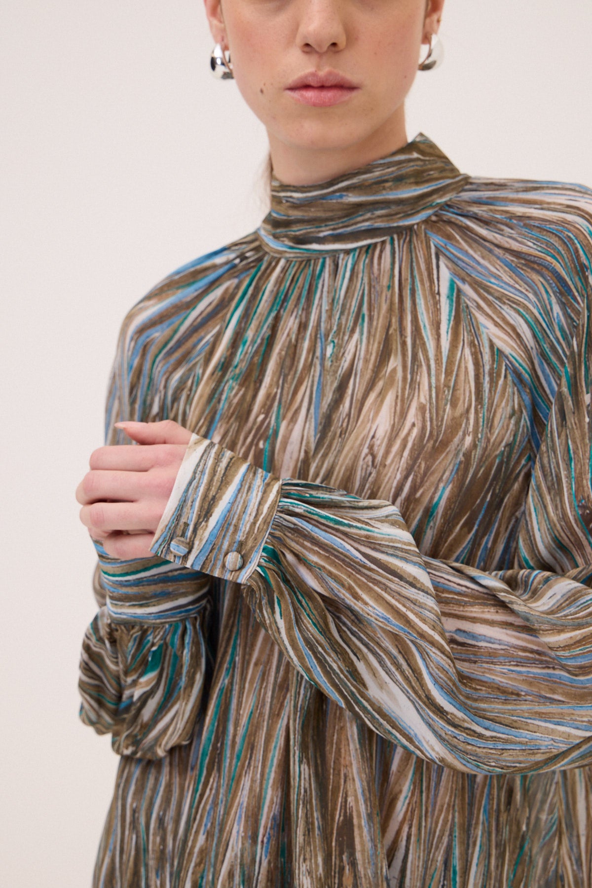 graphic viscose blouse