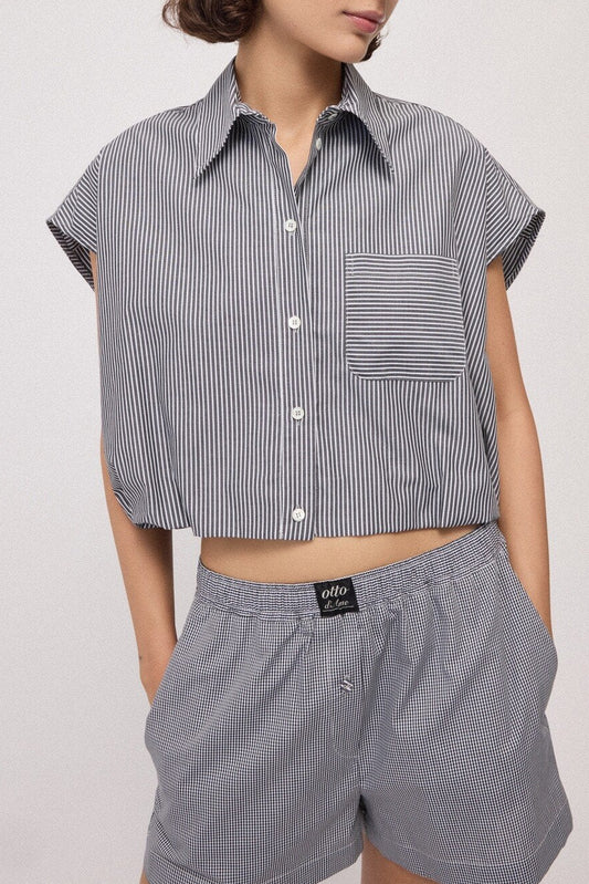 Balloon-effect shirt top