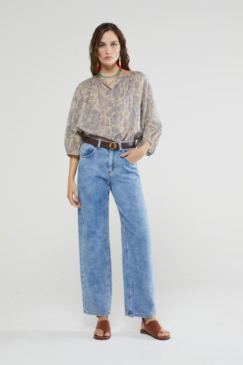 Denim Banana jeans with pockets and belt loops