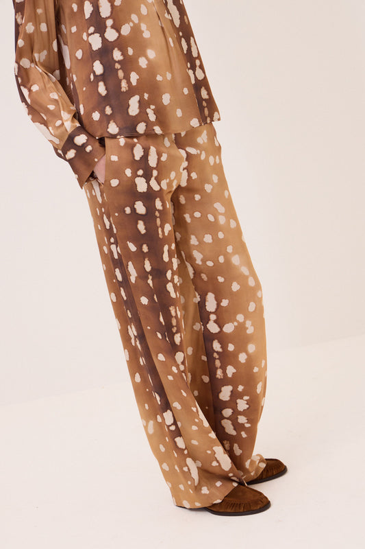 graphic viscose trousers