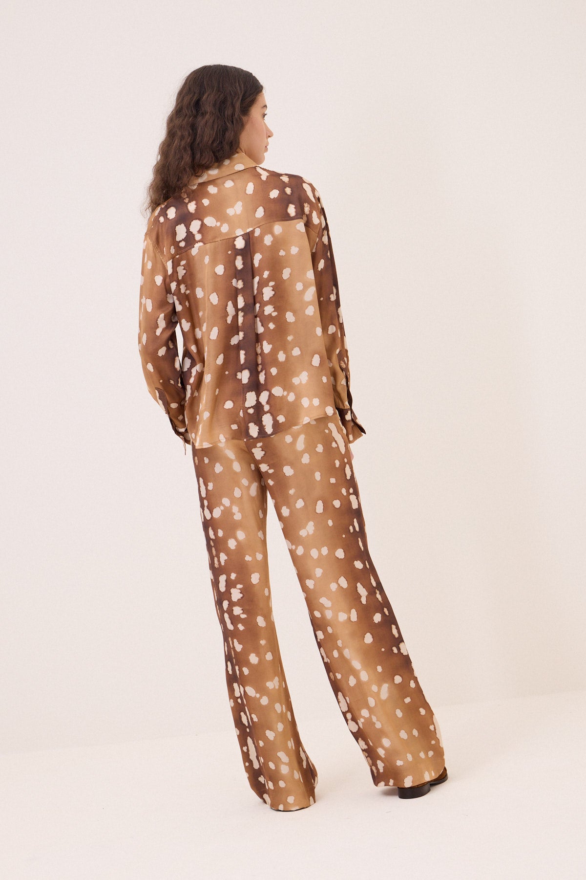 graphic viscose trousers