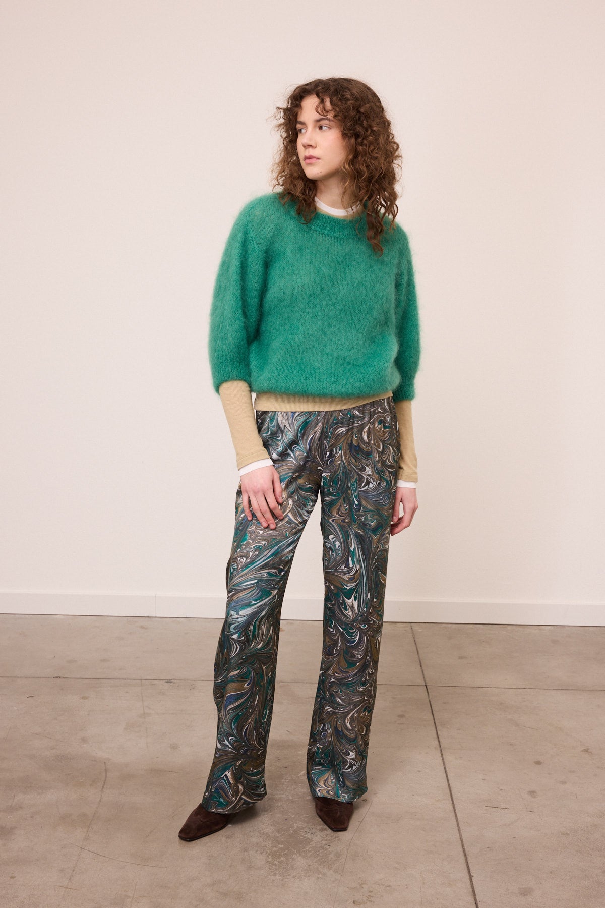 Fluffy mohair wool knit