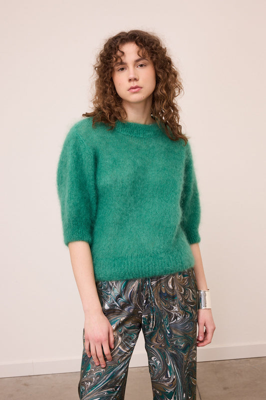 Fluffy mohair wool knit