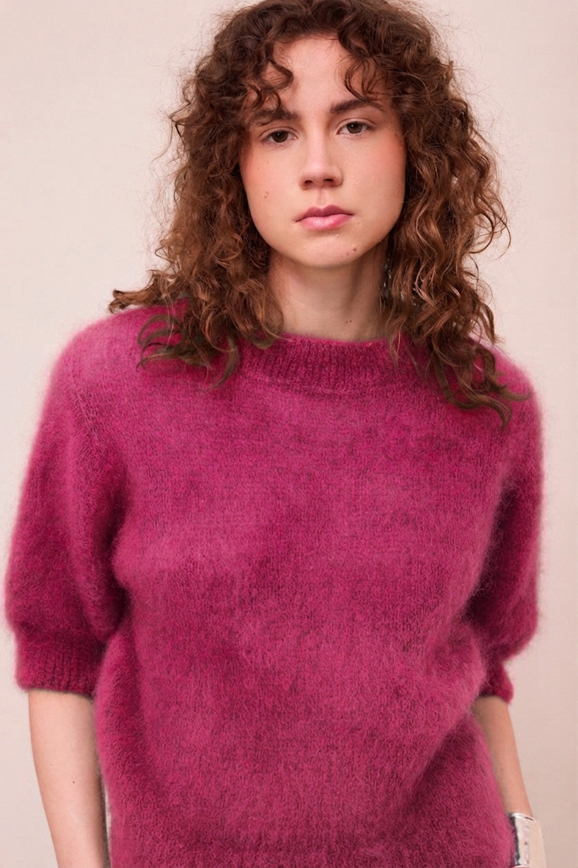 Fluffy mohair wool knit