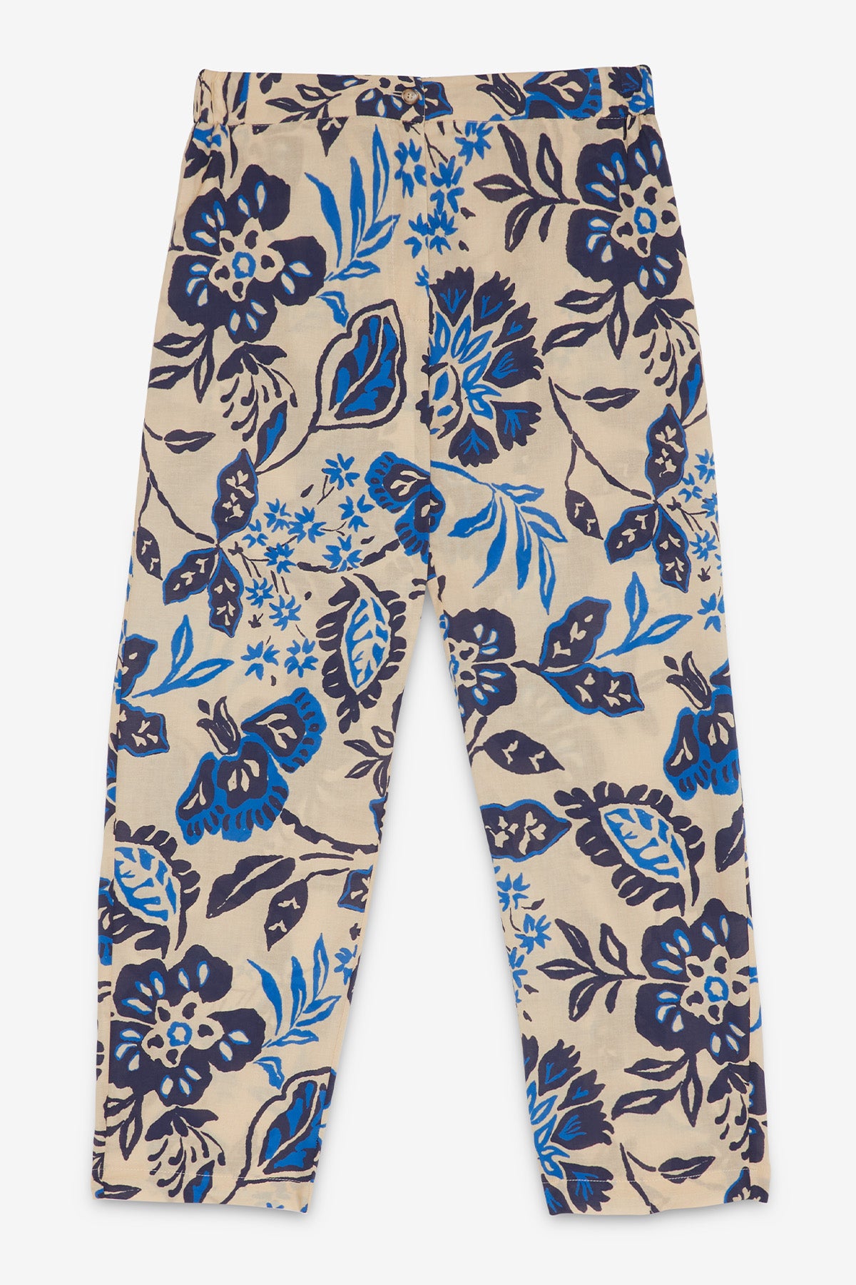 100% printed cotton ankle length trousers