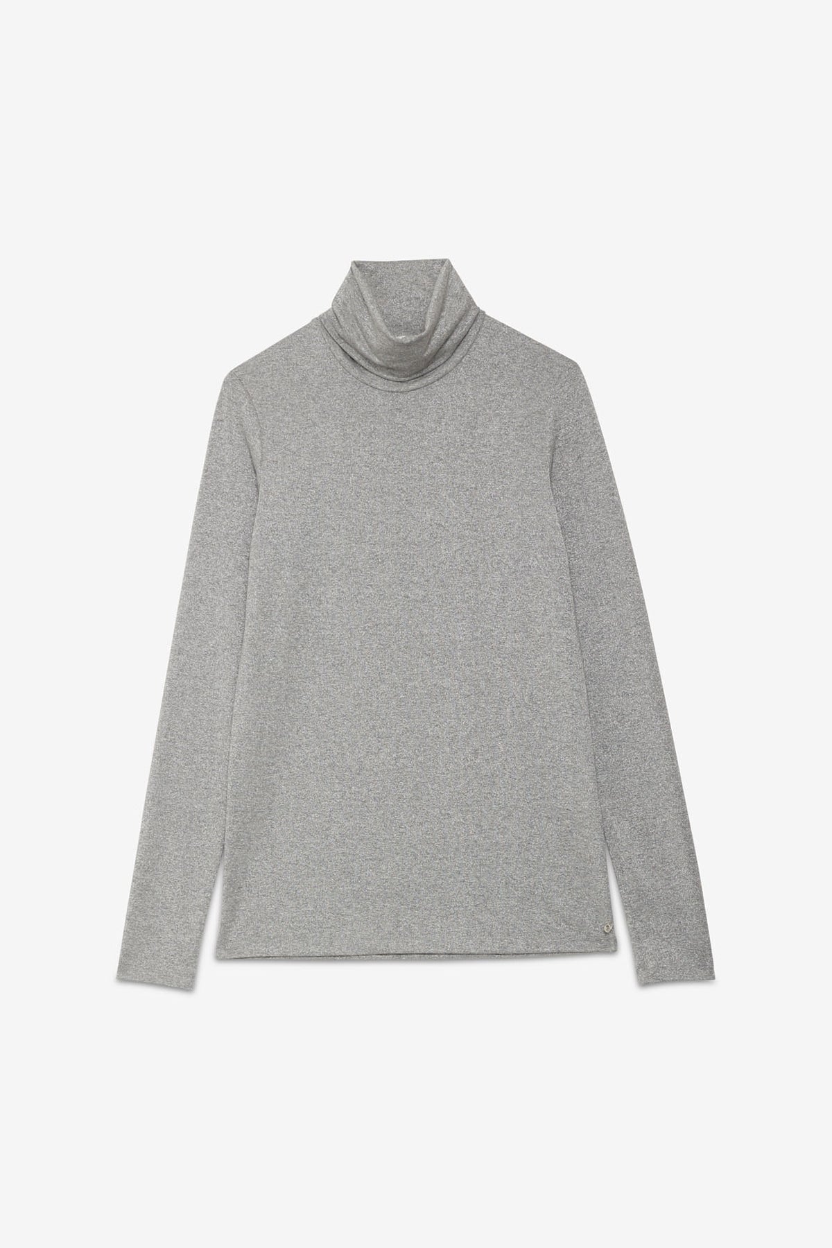 Slim-fit turtleneck sweater in viscose blend jersey with lurex