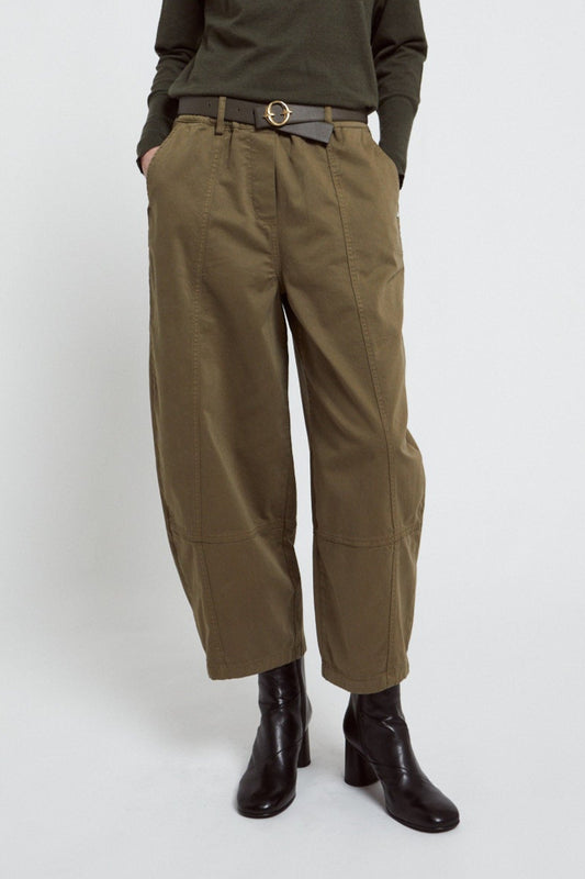 Gabardine balloon trousers with patch pockets